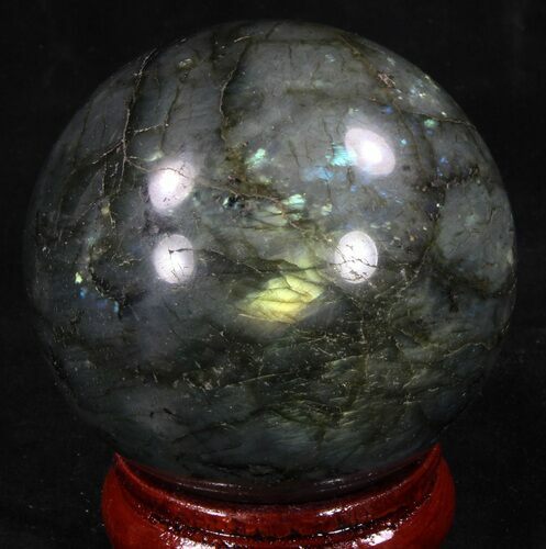 Flashy Labradorite Sphere - Great Color Play #37105